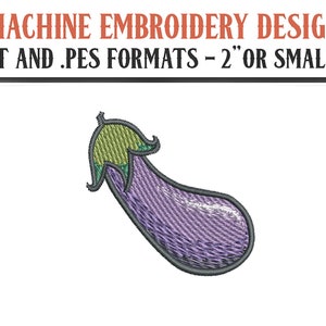 Itsy Bitsy Eggplant Emoji - Machine Embroidery Design - Digital Download - 2" or Smaller - 4x4 Hoops - DST and PES Formats