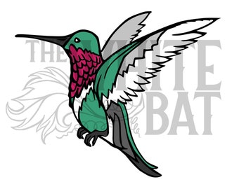 Ruby-Throated Hummingbird (Multi - Color) - SVG File - Digital Download (For all cutting machines including Cricut)