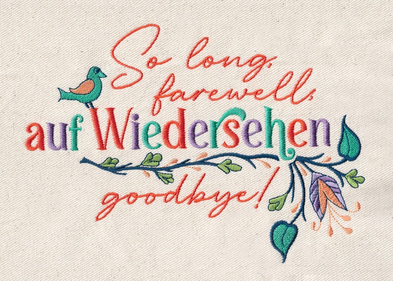 So Long Farewell Out Of The Box So Long Farewell Auf Wiedersehen Goodbye With Folk Flowers - Etsy