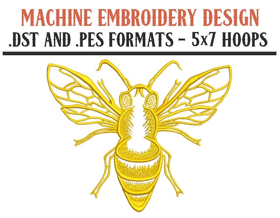 Honey Bee Machine Embroidery Design Digital Download 5x7 | Etsy