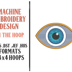 In The Hoop Evil Eye - Machine Embroidery Design - Digital Download - 4x4 Hoop - PES DST JEF Hus Formats