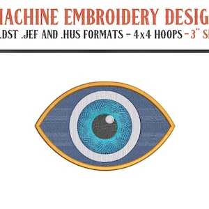 Evil Eye - Machine Embroidery Design - Digital Download - 4x4 Hoops (3" Size) - PES DST JEF Hus Formats