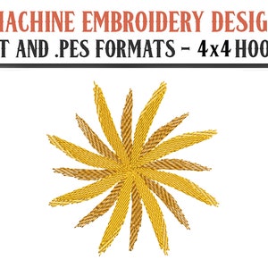 Starburst - Machine Embroidery Design - Digital Download - 4x4 Hoops - DST and PES Formats