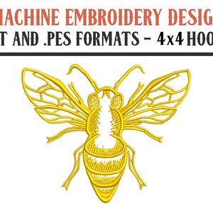 Honey Bee - Machine Embroidery Design - Digital Download - 4x4 Hoops - DST and PES Formats