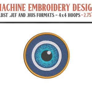 Classic Evil Eye - Machine Embroidery Design - Digital Download - 4x4 Hoops (2.75" Size) - PES DST JEF Hus Formats