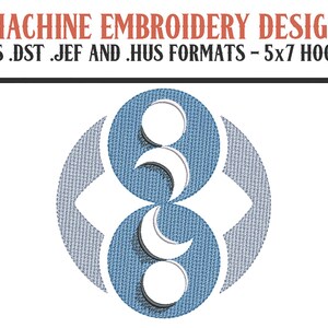 Roswell Rock-symbol basrelief - Maskinbroderidesign - Digital nedladdning - 5x7 Hoops - PES JEF DST Hus Formats