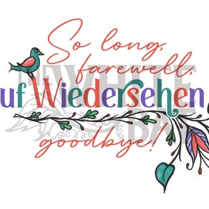 So Long, Farewell, Auf Wiedersehen, Goodbye German Folk Flowers Digital Art Downloadable Image File 800 ppi image 1