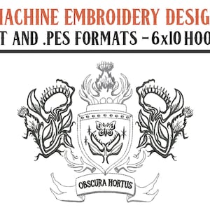 Dark Heraldry Creepy Plants - Machine Embroidery Design - Digital Download - 6x10 Hoops - DST and PES Formats