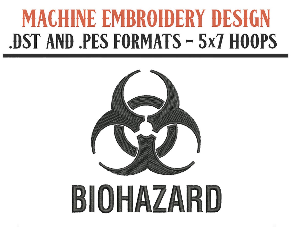 Biohazard Sign - Machine Embroidery Design - Digital Download - 5x7 ...