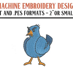 Itsy Bitsy Bird With Attitude - Machine Embroidery Design - Digital Download - 2" or Smaller - DST and PES Formats