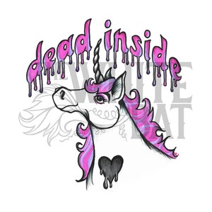 Dead Inside Unicorn - Pastel Goth - Digital Art (Downloadable Image File - 800 ppi)