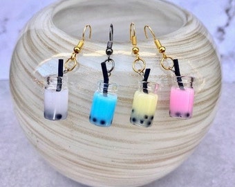 Boba Milk Tea Earrings | Boba Earrings | Bubble Tea Earrings