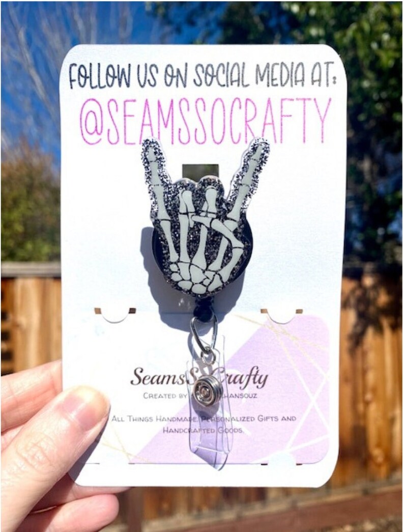 Anatomy Badge Reels Work Badges Custom Badge Reel Skeleton Hand Badge