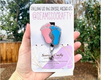 Anatomy Badge Reels | Work Badges | Custom Badge Reel | Pediatric Nurse Badge Reel | Baby Feet Badge Reel | Nurse Badge Holder