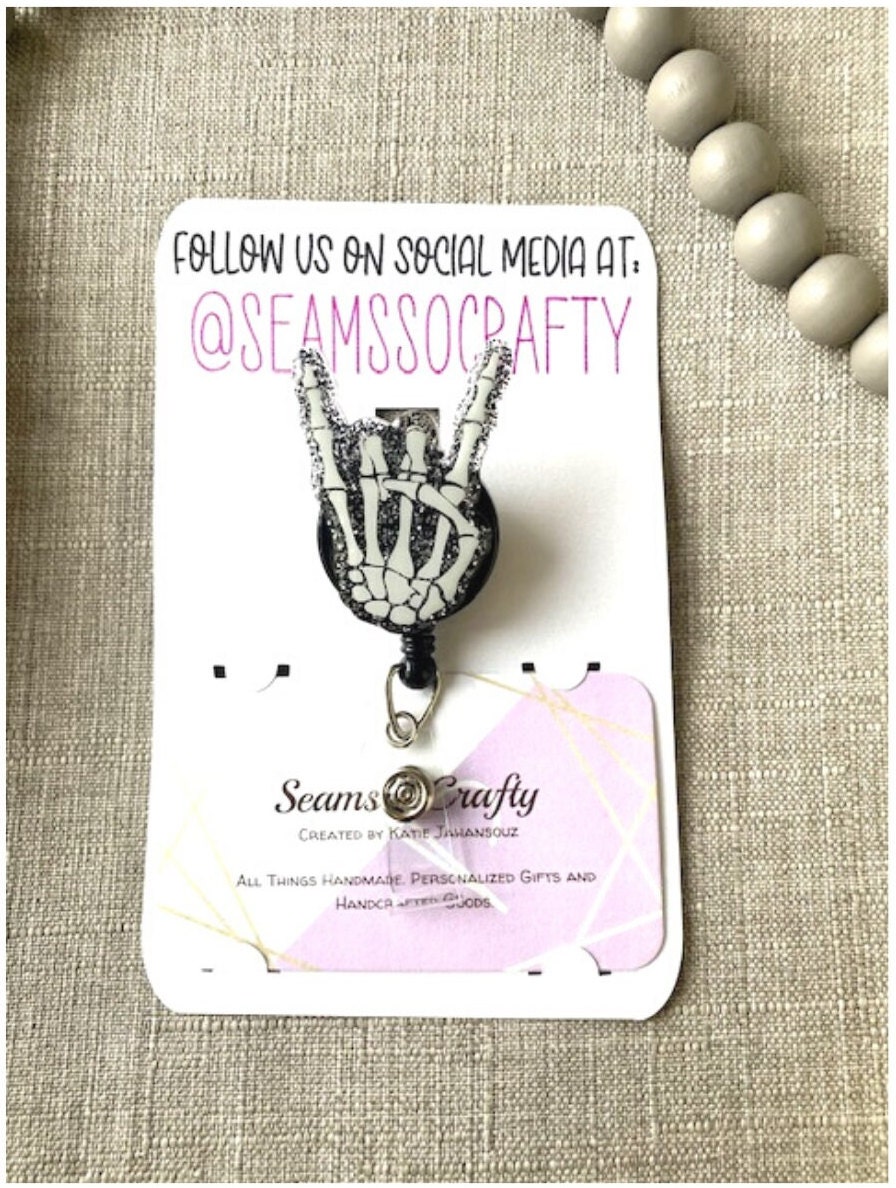 Anatomy Badge Reels Work Badges Custom Badge Reel Skeleton Hand Badge