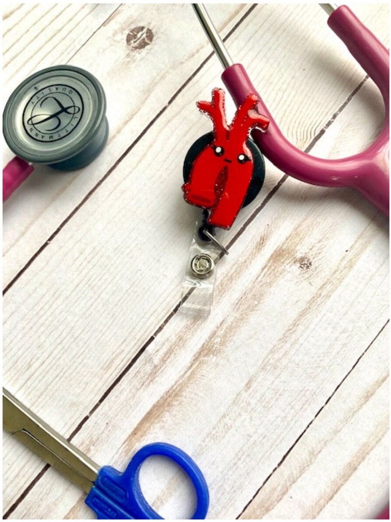 Anatomy Badge Reels Work Badges Custom Badge Reel Aorta Etsy