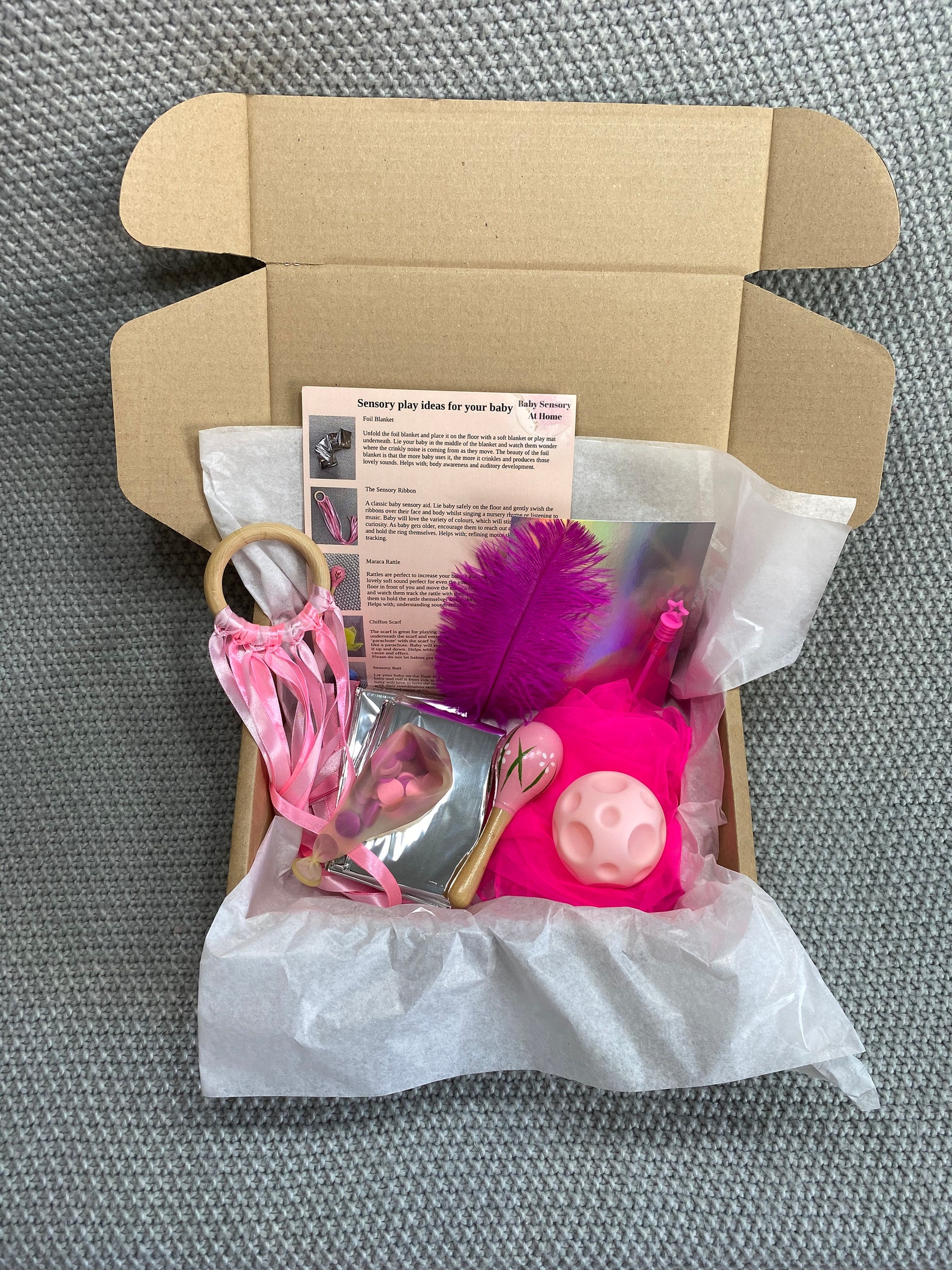 Deluxe Baby Sensory Box Pink for Montessori play and baby Etsy