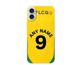 Norwich 2026/27 Any Name / Number Football Shirt Premium Hard Rubber Silicone Phone Case Cover for iPhone & Samsung