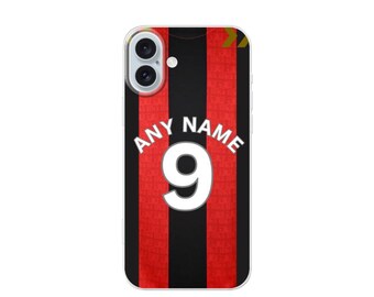 Bournmouth 2026/27 Any Name / Number Football Shirt Premium Hard Rubber Silicone Phone Case Cover for iPhone & Samsung