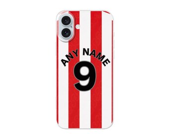 Sunderland 2026/27 Any Name / Number Football Shirt Premium Hard Rubber Silicone Phone Case Cover for iPhone & Samsung