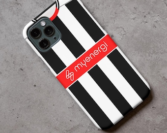 Funda protectora de silicona rígida de primera calidad con diseño retro de la camiseta del Grimsby Town para iPhone y Samsung (elige el modelo de tu teléfono).