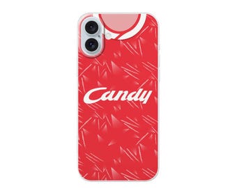 Lpool Retro Football Shirt Premium Protective Hard Rubber Silicone Phone Case Cover for iPhone & Samsung (Choose your phone model)