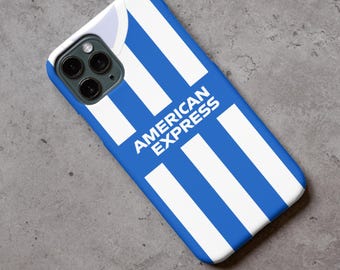 Funda protectora de silicona rígida de primera calidad con la camiseta del Brighton 2025/26 para iPhone y Samsung (elige tu modelo de teléfono).