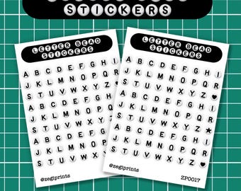 Naklejki z koralikami do planowania liter: Naklejki z alfabetem do scrapbookingu