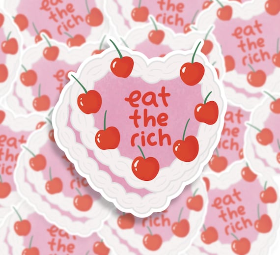 Eat the Rich Vinyl Sticker: Funny Anti-Capitalist Laptop Decal