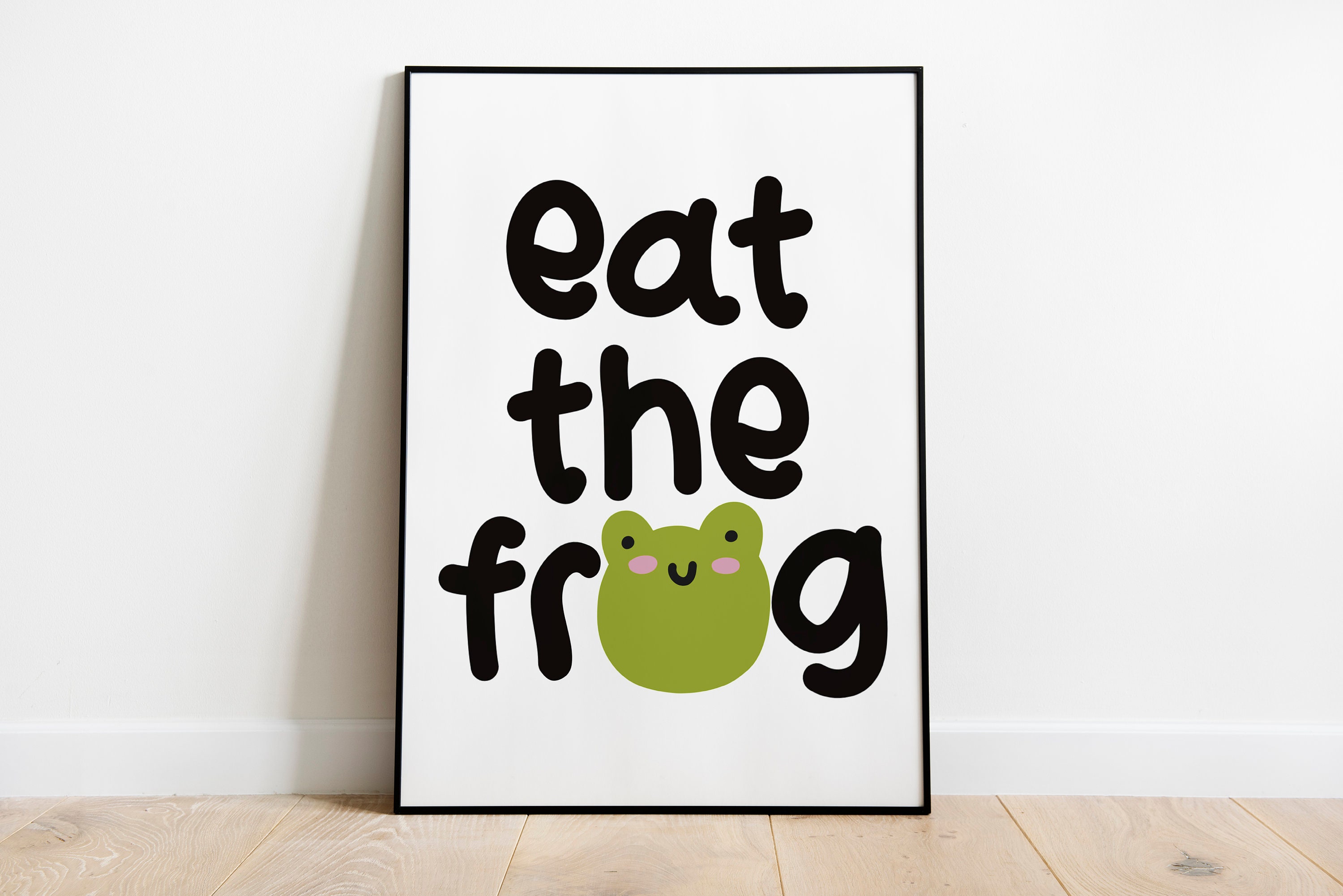 Eat The Frog Wall Art - Motivational Wall Art Print - Inspirational Wall Art - Eat The Frog Print - Home Decor