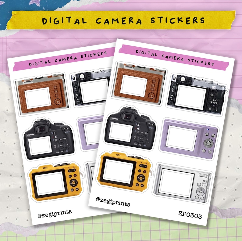 Digital Camera Stickers, Photo Frame Cutout Stickers, Viewfinder Frames ...
