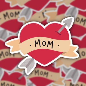 Mom Tattoo Vinyl Aufkleber - Laptop Aufkleber - Vinyl Aufkleber - Muttertag Aufkleber - I Love Mom Tattoo Aufkleber