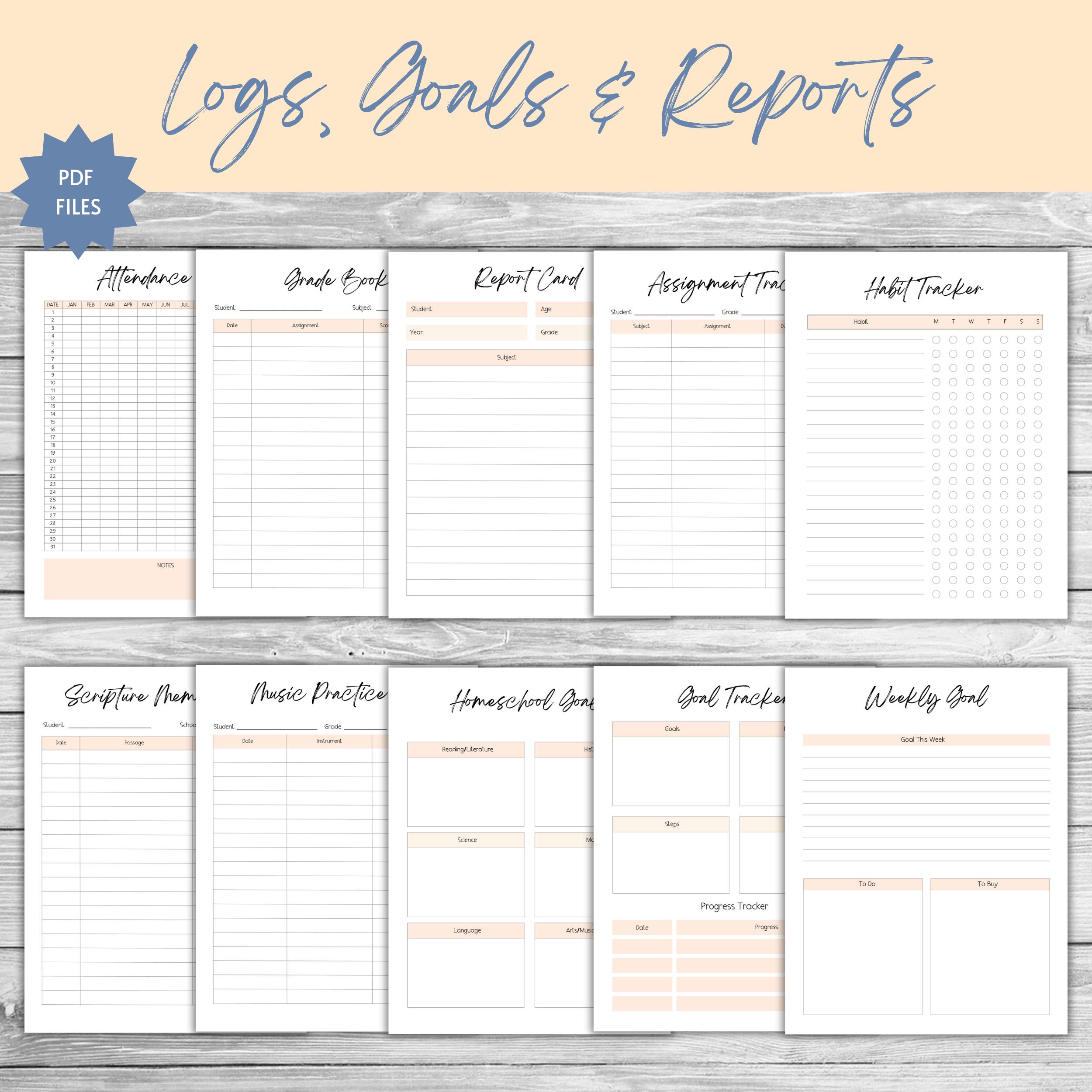 PRINTABLE Homeschool Planner | Undated | Floral Design | PDF | Digital ...