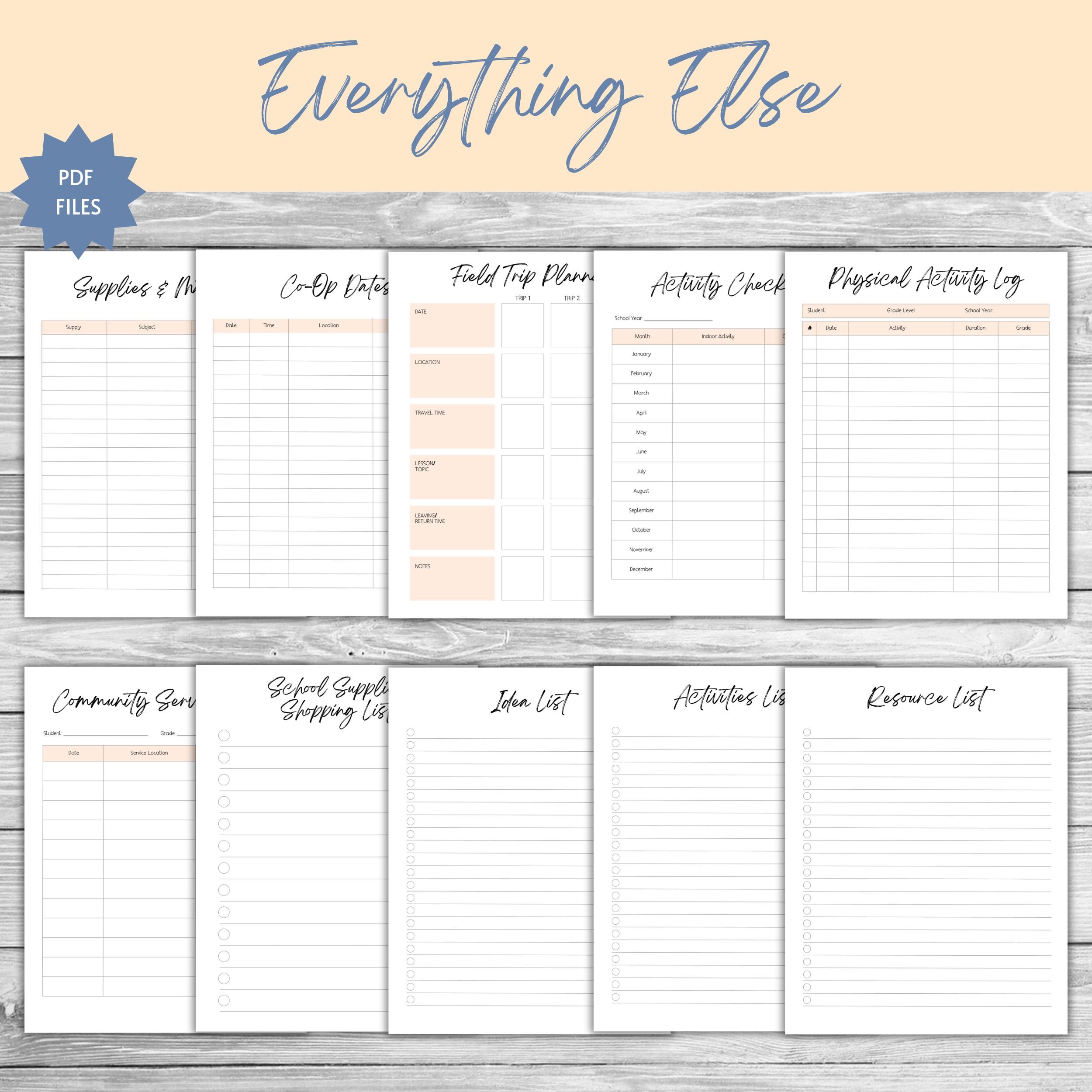 PRINTABLE Homeschool Planner | Undated | Floral Design | PDF | Digital ...