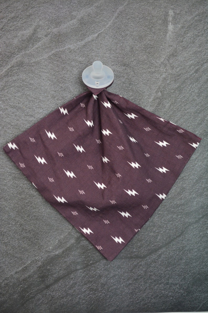 Lightning Bolt Pacifier Blanket Pacifier Lovey Muslin Lovey Etsy