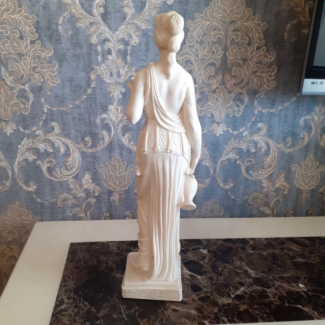 Alabaster Greek Lady Figurine Sculpture Lady Holding Jug and Etsy