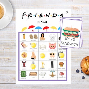Freunde Bingo Set | Virtueller Anruf und druckbares Spiel