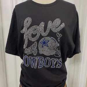 Rhinestone Sparkle Bling Love Cowboys T-Shirt