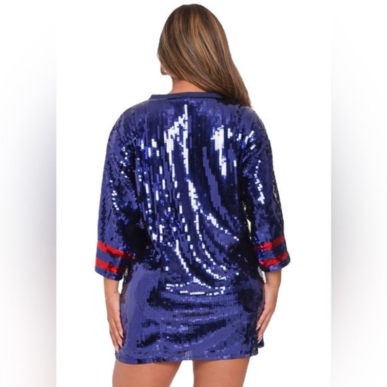 Sequin Football Jersey Dress in Blue Gifts for Her Gift for Etsy