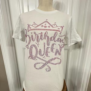 Geburtstagskönigin funkelndes Strass T-Shirt