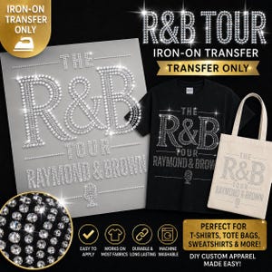 R&B Tour Rhinestone Iron-On Transfer | Raymond Brown Concert-Inspired Hotfix Crystal Shirt Design (11x11")
