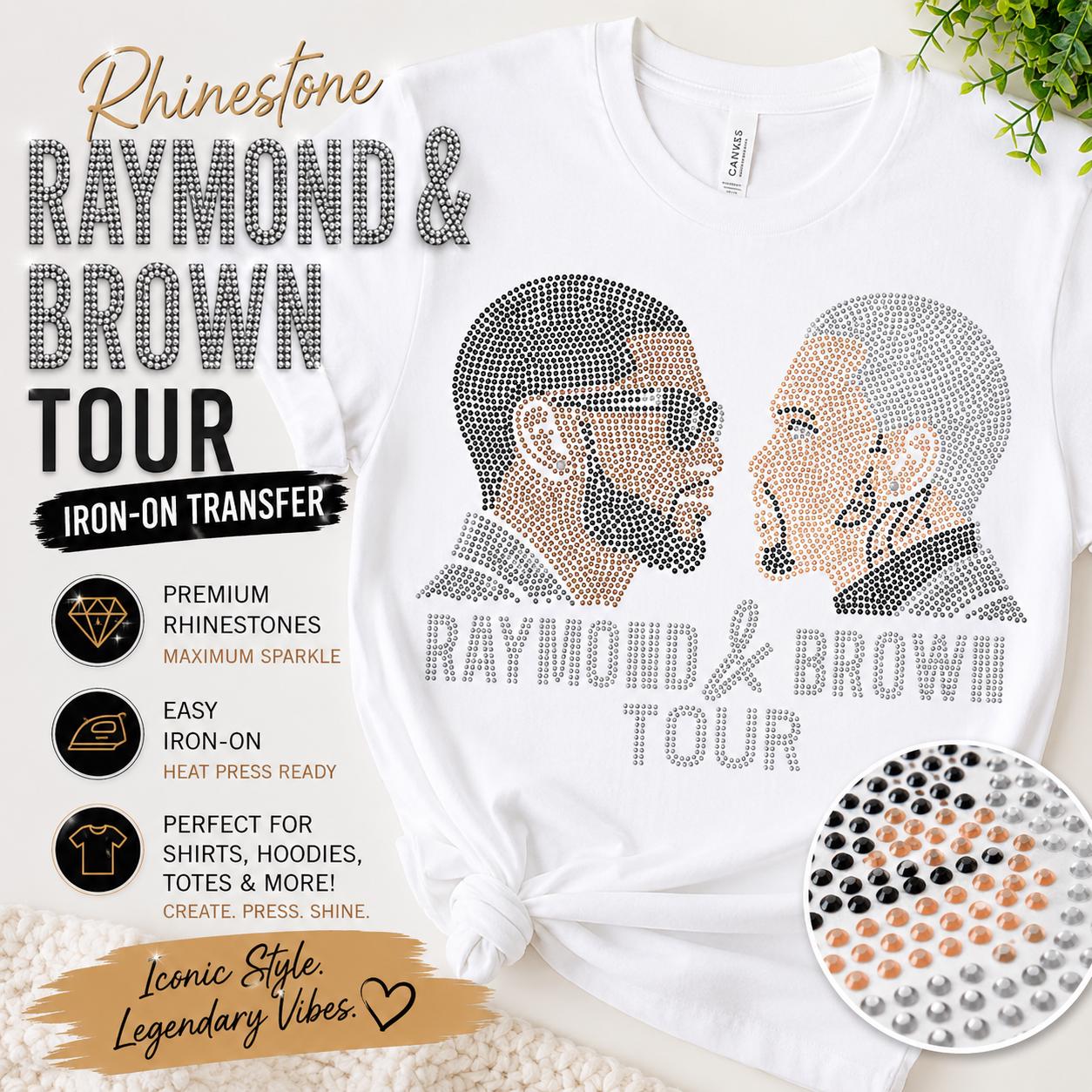 Raymond and Brown Tour Rhinestone Iron on Transfer, R&B Concert ...