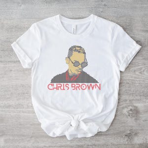 LIMITIERTE AUFLAGE! Strass Kristalle Chris Brown Kurzarm T-Shirt