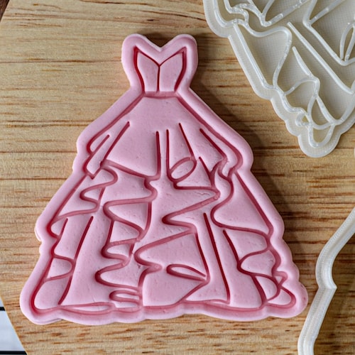 Floral Wedding Gown Cookie Cutter Wedding Cookie Cutter 3D Etsy