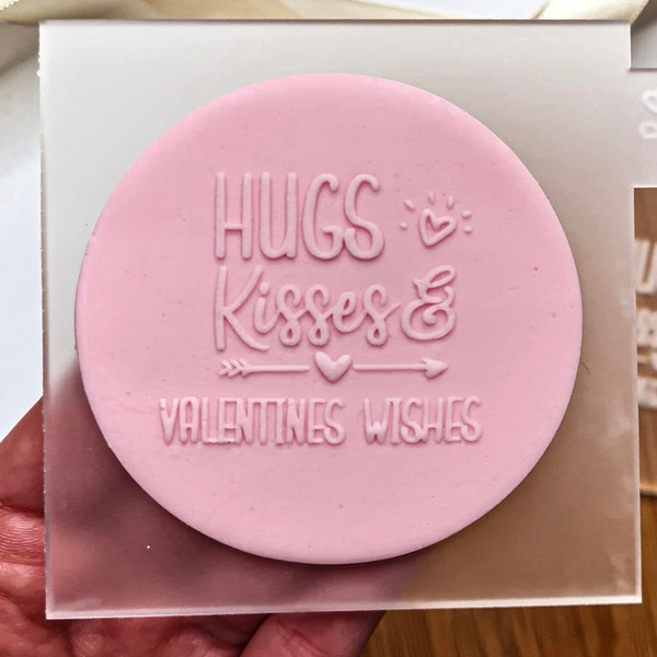 Hugs & Kisses, Valentine Wishes Cookie Embosser
