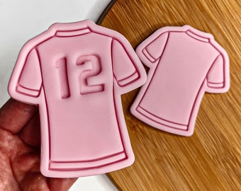 Football T-shirt Cookie Cutter + Stamp + Numbers