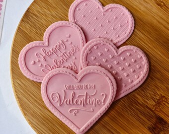 Valentines Hearts Cookie Cutter And Embossers