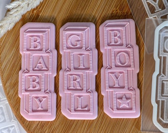 Baby, Girl,Boy Blocks Cookie Cutter + Embosser