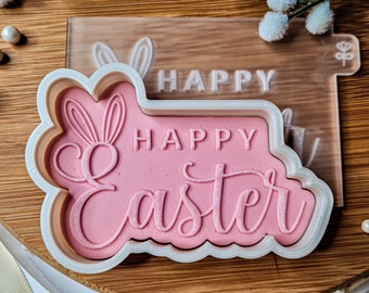 Frohe Ostern Cookie Cutter + Prägestempel