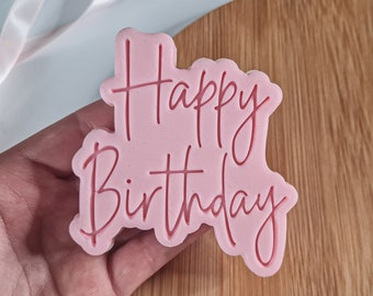 Happy Birthday cookie Cutter + Stamp